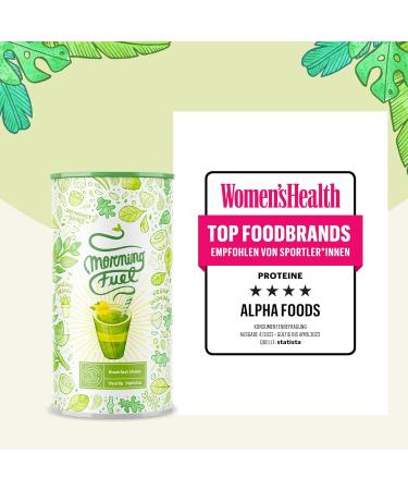 Morning Fuel Vanilla Matcha Shake - Nutrient-Rich Protein Powder with Sprouted Seeds Quinoa & Almonds for Healthy Breakfast | 600g - Buy Online on GoSupps.com