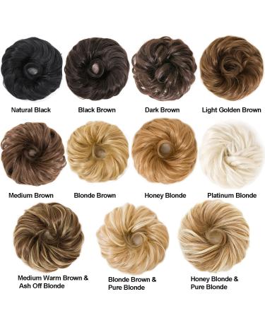 Black Messy Bun Hair Pieces 2PCS - Women's Wavy Curly Bun Extensions - Synthetic Chignon Scrunchies for Tousled Updo - Girls' Thick Hair Piece (1B#) - Buy Online on GoSupps.com