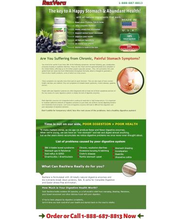 #1 Best All Natural Digestive Supplement for IBS Irritable Bowel Syndrome Stomach Bloating Gas Diarrhea Heartburn Acid Reflux Constipation Indigestion - RezVera 90 Capsules - Buy Online on GoSupps.com