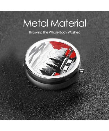 Red London Street Mini Round Pill Box | 3 Compartment Medicine Organizer | Portable Travel Pill Case for Home & Office - Buy Online on GoSupps.com