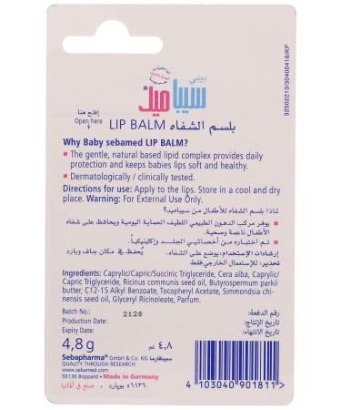 Buy Sebamed Baby Lip Balm 4.8g - Nourishing & Soothing Formula | International Shipping Available - Buy Online on GoSupps.com