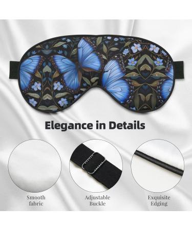 SSIMOO Blue Butterflies Sleep Mask - Adjustable Breathable & Fashionable Eye Mask for Comfortable Sleep - International Shipping Available - Buy Online on GoSupps.com