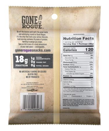 Gone Rogue High Protein Chicken Bacon Chips - Low Carb, Gluten Free, Keto Friendly Snacks (4 Pack) - Buy Online on GoSupps.com