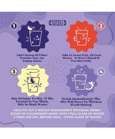 ColonSweep Psyllium Husk Powder Colon Cleanser - Vegan & Gluten Free Fiber Supplement - 8 OZ (30 Servings) for Constipation & Bloating Relief - Buy Online on GoSupps.com