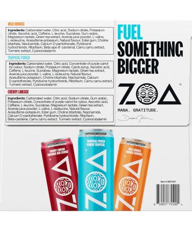 ZOA Zero Sugar Energy Drinks Variety Pack - 355ml (Pack of 15) Variety Pack 355 ml (Pack of 15) - Buy Online on GoSupps.com