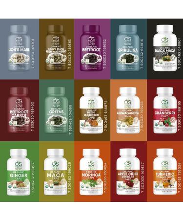 OS Organic Side | Organic Ginger Capsules | Digestive Health Support | USDA Certified Organic Non-GMO Vegan | 60 Easy-to-Swallow Capsules for Natural Wellness - Buy Online on GoSupps.com