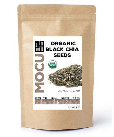 Certified Organic Chia Seeds | Triple Cleaned In USA | Cold Stored | Freshly Harvested | 3 LBS