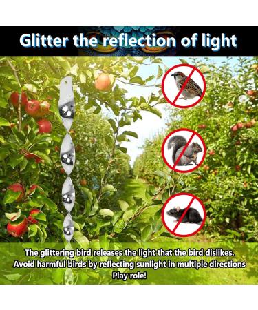 WODJR 40Pcs Bird Scare Rods Bird Deterrent Scarer Rods Garden Supplies Reflective Scare Rods Bird Scare Twister Rods Spiral Reflectors Reflective Bird Deterrent Control Device for Outdoor Garden Yard - Buy Online on GoSupps.com