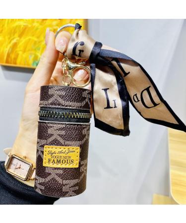 RILOST 2Pcs Lipstick Case Leather Organizer with Keychain - Brown Pink - Buy Online on GoSupps.com