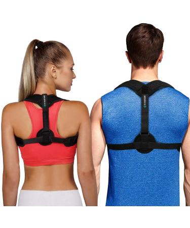 Posture Corrector for Men and Women Upper Back Brace for Clavicle Support, Adjustable Back Straightener Weekly and Providing Pain Relief Cases from Neck, Back & Shoulder Green Box One Size