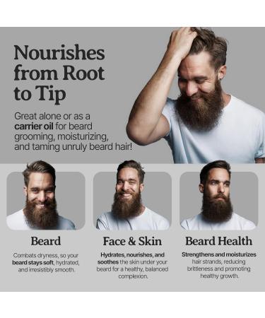 Bella Terra Oils Beard Oil 4oz | Organic Vitamin E Jojoba & Argan | Anti-Frizz Formula for Luster & Care - Buy Online on GoSupps.com