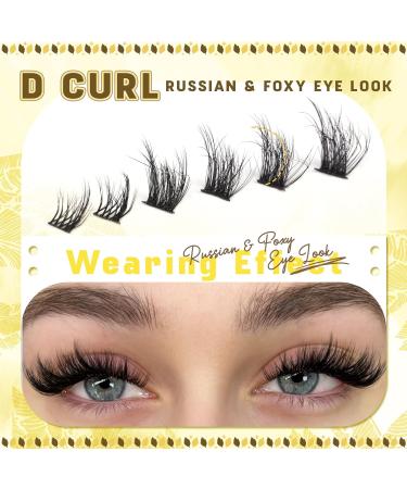Paired Lashes Extension Kit Natural D Curl Russian Fox Eye Lash Individual Cluster Kit Wispy DIY Cluster Eyelash Extensions Kit with 96pcs Lash Clusters Bond and Seal Waterproof by Goddvenus K-foxy eye lash cluster 8 pairs - Buy Online on GoSupps.com