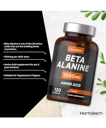 Horbaach Beta Alanine 1500mg | 120 Vegan Tablets | Premium Amino Acid Supplement - Buy Online on GoSupps.com