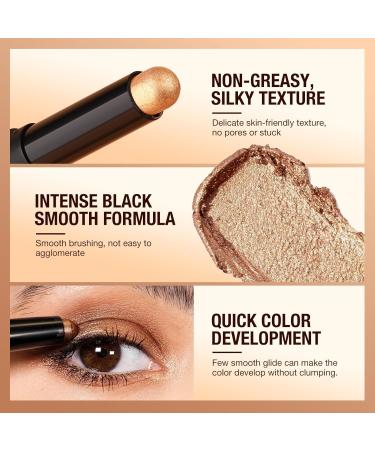 Lot de 8 ombres paupi res gloss neutres marron m tallique cr me fard paupi res Crayon Crayon imperm able et longue dur e - Buy Online on GoSupps.com