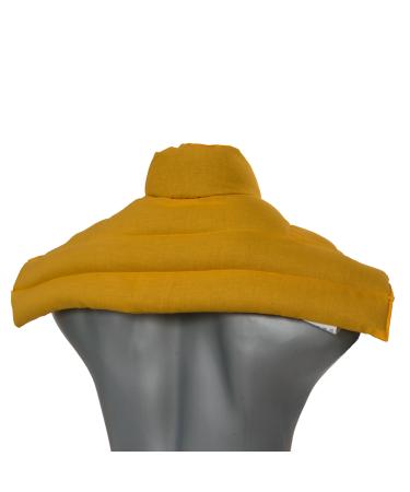 Linseed pillow shoulder & neck pillow with collar for neck back shoulder - grain pillow as heat pad (mango linseed)
