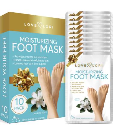 Foot Mask Moisturizing (10pk) - Foot Masks for Dry Cracked Feet & Foot Care Gift Set for Woman - Moisturizing Socks - Foot Spa - Foot Moisturizer Makes The Perfect Mother's Day Gift! 10 Count (Pack of 1)