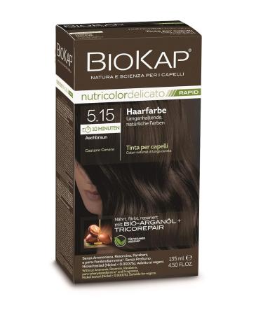 Biocap Rapid Permanent Hair Color 5.15 Ash Brown | Vegan & Organic | Quick 10-Minute Application | Optimal Gray Coverage | 80% Natural Ingredients - International Shipping - Buy Online on GoSupps.com