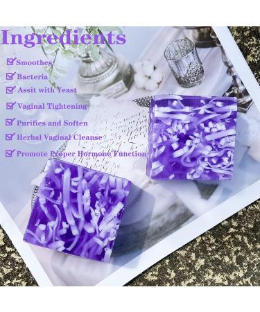 2 PCS Handmade Natural Yoni Soap Bars for Women - pH Balanced V Cleansing Bar with Bubble Foam Net - Yoni Wash Away Odor - 3.53oz/100g (Purple) - Buy Online on GoSupps.com