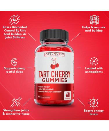 60 Ashwagandha Gummies + 60 Tart Cherry Gummies -Ashwagandha Boosts Energy Levels & Strengthens Immune System - Tart Cherry Has Advanced Uric Acid Cleanse for Immediate Gout Pain Reli - Buy Online on GoSupps.com