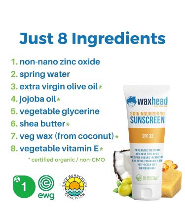 Waxhead Mineral Sunscreen - Kids Safe, Eco-Friendly & Biodegradable Sunscreen (4 oz) - Buy Online on GoSupps.com