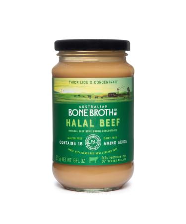 Halal Beef Bone Broth Concentrate - Beef Flavor - Instant broth beverage, great for gut health and general well-being. New Zealand Grass-Fed Beef, Made in Australia 13 FLOZ