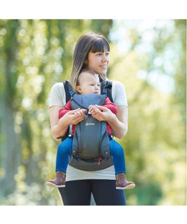 Diono Carus Essentials 3-in-1 Baby Carrier | Front & Back Carry | Newborn to Toddler | Up to 33 lb | Easy & Comfortable | Gray - Buy Online on GoSupps.com