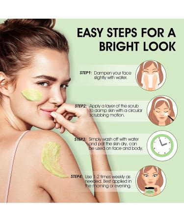 SHVYOG Organic Avocado & Green Tea Facial Scrub with Brush | Exfoliating Face Wash for Acne, Blackheads, Large Pores and Oil | Moisturizing Green Tea Scrub - Buy Online on GoSupps.com