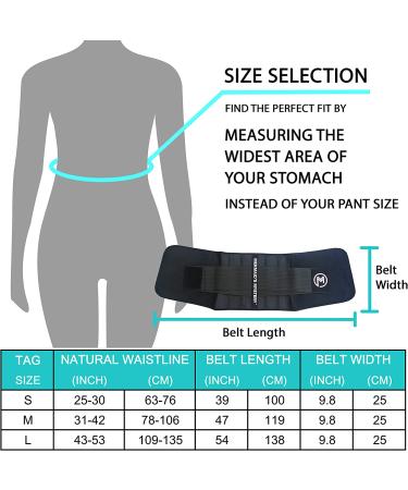Mermaid's Mystery Waist Trimmer Belt for Women Men - Black, Size M (31-42) - Sport Sweat Workout Body Shaper Sauna - Buy Online on GoSupps.com