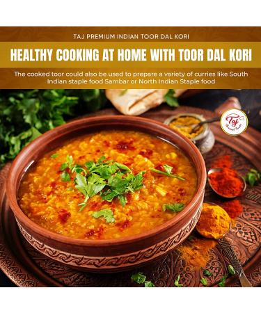 Taj Premium Indian Toor Dal Kori Unoily Madhi 8lb - Pack of 1 - Buy Online on GoSupps.com