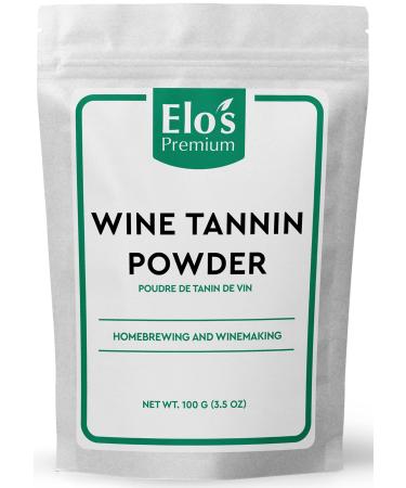 Wine Tannin Powder (100g) | Packed in Canada| Increase the Zesty Flavor Acts as a Clarifier Improve Wine Aging Quality| Add Astringency| Comes from Skin and Stems of Grapes| Not Intended for Acid Balancing| by Elo s Premium
