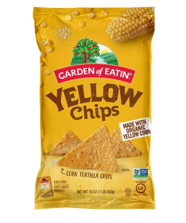 Garden of Eatin' Tortilla Chips, Yellow Corn, Sea Salt, 16 oz. (Pack of 12) (Packaging May Vary) Sea Salt Yellow Corn