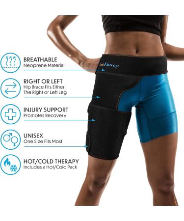 LotFancy Hip Brace with Hot Cold Gel Pack - Compression Support for Hip, Thigh, Sciatica - Pain Relief for Arthritis, Bursitis, Injuries - Men and Women - Buy Online on GoSupps.com