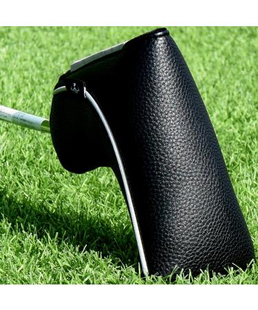 BIG TEETH Classic Golf Blade Putter Cover Headcover Mid Mallet Club Protector Magnetic Bar Closure for Scotty Cameron Taylormade Odyssey Black