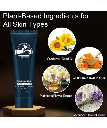 Travel Shave Cream Gift Set for Men - Luxury Close Shave Kit for Him - Perfect Christmas, Birthday, or Stocking Stuffer Gift - 8 Piece Set - Buy Online on GoSupps.com