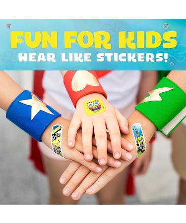 Spongebob Kids Bandages 100 ct | Adhesive Antibacterial Bandages for Minor Cuts, Scrapes & Burns - Easter Basket Stuffers - Buy Online on GoSupps.com