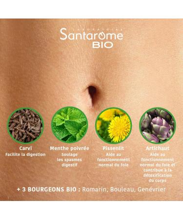Santarome Bio - Digest' Organic Gummies - Digestion Supplement - Easy Digestion Bloating - Caraway Dandelion Artichoke - 3 buds - 1 month - Vegan - Buy Online on GoSupps.com