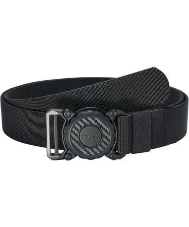 Belter Tactical Belt for Men | Military Stretch Work Belt with Quick Lock Metal Buckle - 3.8cm Black Elastic Fabric - Ideal for Outdoor Sports Hunting & Leisure - Buy Online on GoSupps.com