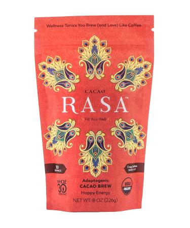RASA Cacao  Adaptogenic Mushroom Coffee Alternative | Vegan, Keto, Whole 30, Ayurveda Wellness Tonic with Chaga + Reishi (8 oz. / 30 Servings) 8 Ounce (Pack of 1)