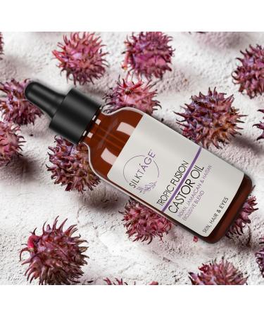 Buy SILKTAGE Tropic Fusion Castor Oil - Organic Blend for Healthy Hair & Skin | Cold Pressed Hexane Free - 2.0 Fl Oz - Buy Online on GoSupps.com