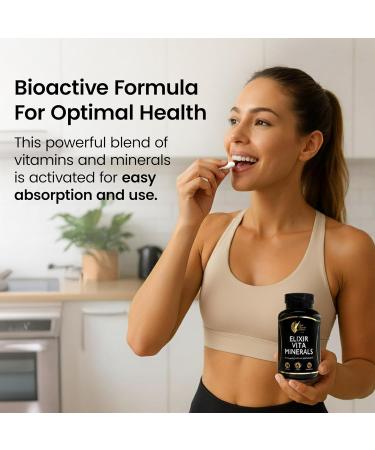 Coc March N.M.D Elixir Vita Minerals Multivitamin for Women & Men with Trace Minerals, Activated B Vitamins & High A D E K, Gluten Free & Dairy Free, 24 Essential Vitamins & Minerals - 120 Capsules - Buy Online on GoSupps.com