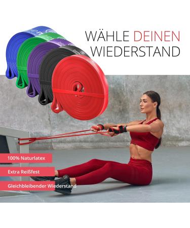 Buy Fitness Band Pull Up Resistance Band Set - Home Gym Equipment Kit | Tapping Aid + Training Book for Calisthenics & Bodybuilding - Buy Online on GoSupps.com