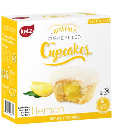 Katz Gluten Free Lemon Crme Filled Cupcakes | Dairy Free, Nut Free, Soy Free, Gluten Free | Kosher (1 Pack of 4 Crme Cupcakes, 7 Ounce) 7 Ounce (Pack of 1)