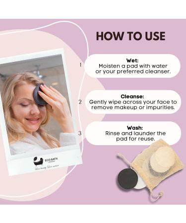 Reusable Makeup Remover Pads - Eco-Friendly Bamboo Cotton Soft & Washable Set of 12 - Buy Online on GoSupps.com