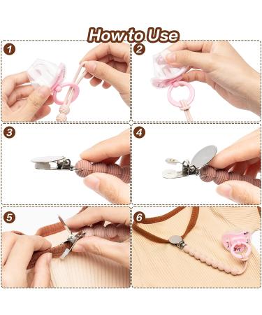 Pacifier Clips Holder Set - Silicone Teething Soothie Toy for Baby Boys and Girls | 3-Piece with One Piece Design | Perfect Baby Shower or Birthday Keepsake Gift - Buy Online on GoSupps.com