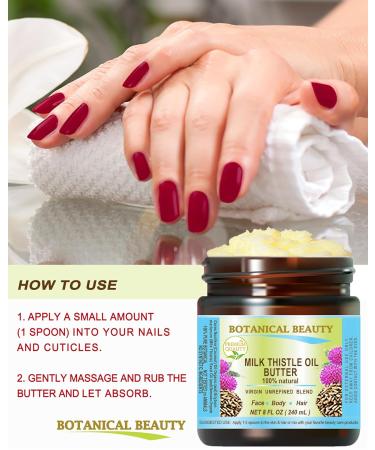 Botanical Beauty MILK THISTLE OIL BUTTER Silybum marianum 100% Natural for FACE SKIN BODY HAIR NAILS Foot Care. Foot Oil butter Skin Moisturizer (8 Fl Oz) 8 Fl Oz (Pack of 1) - Buy Online on GoSupps.com