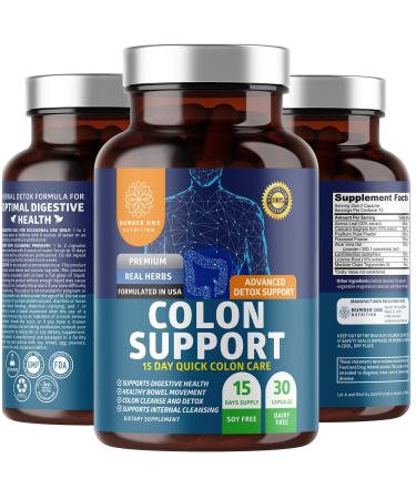 N1N Premium Colon Cleanser & Detox [15 Day Quick Cleanse] Natural Laxatives for Constipation Relief, Gut Health and Energy Boost, 30 Caps
