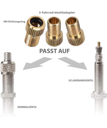 mumbi 3X Bicycle Valve Adapter - Compatible with DV SV Dunlop Sclaverand & French Presta to Schrader AV - Copper Construction for International Shipping - Buy Online on GoSupps.com