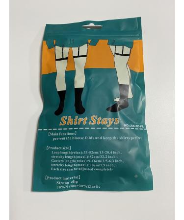 Adjustable Men's Shirt Holders - Elastic Braces with Non-Slip Clamps | Flexible Shirt Bracket - Black (1 Pair) - Buy Online on GoSupps.com