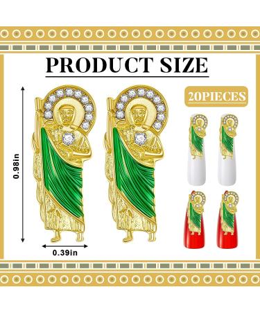 20 Pcs San Judas Nail Charm - Christian 3D Shiny Rhinestone Gems for Nail Art Decoration - Buy Online on GoSupps.com