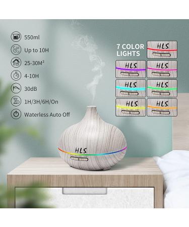 550ML White Aroma Diffuser | Large Room Essential Oil Diffuser with Ambient Light | Cool Mist Humidifier | 3 Timer Settings | Waterless Auto Off | Vaporizer for Home & Kids - Buy Online on GoSupps.com
